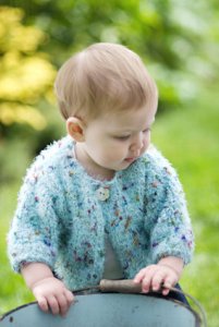 Churchmouse Wee Ones Patterns - 'Blossom' Baby Sweater Pattern