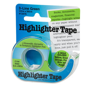 Lee Products Highlighter Tape  - Green