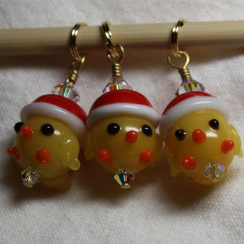 Victoria S Beaded Stitch Markers - Holiday Chicks