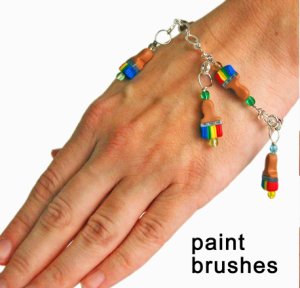 Skacel Stitch Marker Bracelet - Paintbrushes
