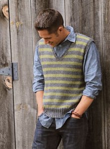 Blue Sky Fibers Adult Clothing Patterns - Men's Striped Vest Pattern