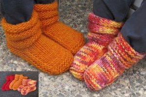 Knitting Pure and Simple Baby & Children Patterns - 0113 - Children's Mukluk Slippers Pattern