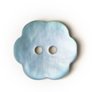 Jim Knopf Shell Buttons - Shell Flower - Aqua - 0.75