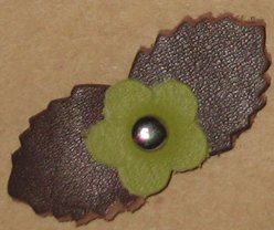 Grayson E Soft Leather Flowers - Tiny Brown and Green