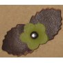 Grayson E Soft Leather Flowers Accessories - Tiny Brown and Green