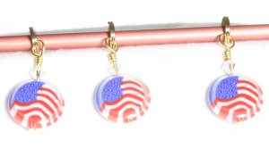 Victoria S Beaded Stitch Markers - Flag