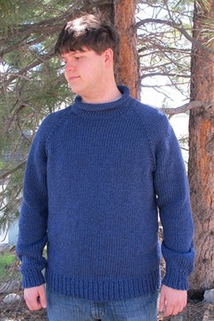 Knitting Pure and Simple Men's Sweater Patterns - 1110 - Bulky Neck Down Pullover For Men Pattern
