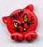 Noble Kinderbutton Cat Face Buttons - 834c - Red