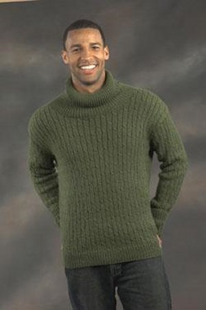 Plymouth Yarn Sweater & Pullover Patterns - 1990 Man's Cabled Pullover Pattern