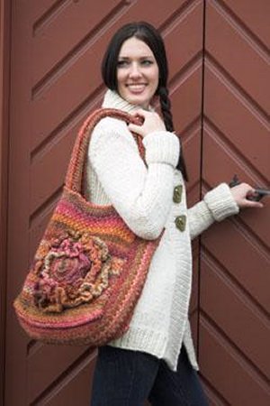 Plymouth Yarn Bag & Tote Patterns - 2109 - Floral Tote Pattern