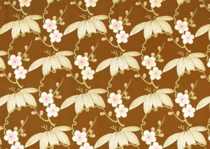 Amy Butler Midwest Modern Fabric - Trailing Cherry - Brown