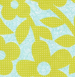 Erin McMorris Weekends Fabric - Dots and Loops - Lime