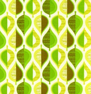 Erin McMorris Wildwood Fabric - Pressed Leaves - Green