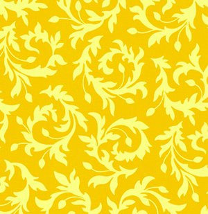 Heather Bailey Bijoux Fabric - Swirly Buds - Gold