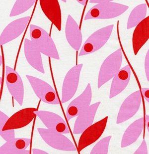 Heather Bailey Nicey Jane Fabric - Lindy Leaf - Pink
