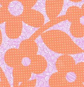 Erin McMorris Weekends Laminate Fabric - Dots and Loops - Peach
