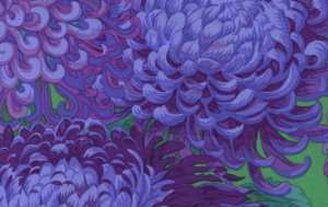Philip Jacobs Japanese Chrysanthemum Fabric - Purple