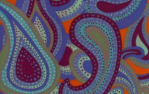 Brandon Mably Flannel Fabric - Dancing Paisley - Blue