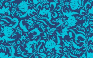 Amy Butler Lark Fabric - Ivy Bloom - Cobalt