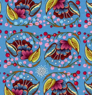 Anna Maria Horner Loulouthi Fabric - Curated Bloom - Fun Blue