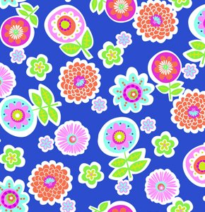 Erin McMorris Greenhouse Flannel Fabric - Backyard - Royal