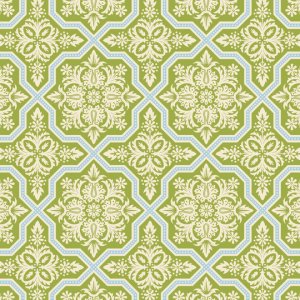 Joel Dewberry Heirloom Fabric - Tile Flourish - Green