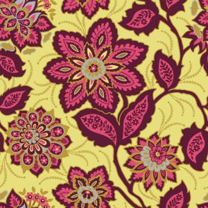 Joel Dewberry Heirloom Fabric - Ornate Floral - Garnet