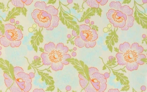 Amy Butler Midwest Modern Fabric - Fresh Poppies - Ivory