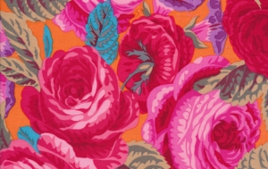 Philip Jacobs Glory Rose Fabric - Scarlet