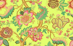 Amy Butler Organic Soul Blossoms Fabric - Night Tree - Cilantro