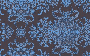 Amy Butler Organic Soul Blossoms Fabric - English Garden - Blue Stone