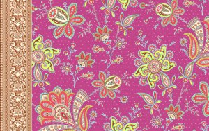 Amy Butler Soul Blossoms Rayon Fabric - Sari Blooms - Raspberry