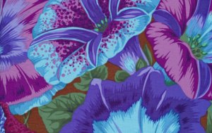 Philip Jacobs Moon Flower Fabric - Blue