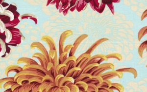 Philip Jacobs Floating Mums Fabric - Natural