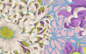 Philip Jacobs Floating Mums Fabric - Spring