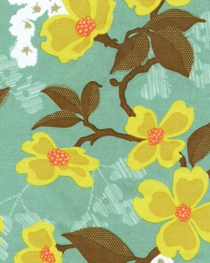 Joel Dewberry Modern Meadow Fabric - Dogwood Bloom - Sunglow