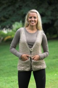 Plymouth Yarn Adult Vest Patterns - 2228 Woman's Vest with Pockets Pattern