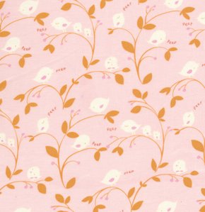 David Walker Baby Talk Fabric - Birdies - Pink