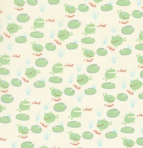 David Walker Baby Talk Fabric - Froggies - Cream