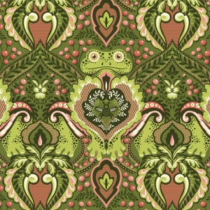 Tula Pink Prince Charming Fabric - Frog Prince - Olive