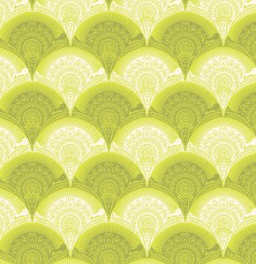Tula Pink Prince Charming Fabric - Snail Scallop - Olive