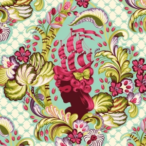Tula Pink Parisville Laminate Fabric - Cameo - Sky