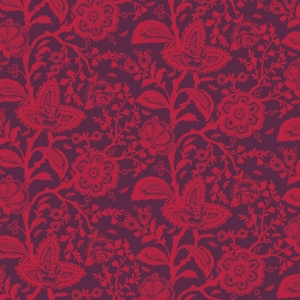 Tula Pink Parisville Fabric - French Lace - Pomegranate