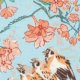 Melissa White Misaki - Sparrows and Blossom - Edo Fabric photo