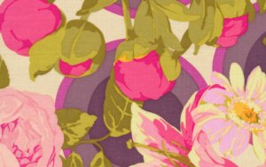 Martha Negley Flower Garden Fabric - Bunches - Grass
