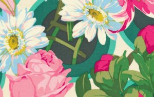 Martha Negley Flower Garden Fabric - Bunches - Pink