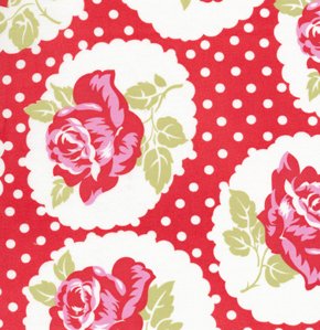 Tanya Whelan Delilah Fabric - Lulu Rose - Red