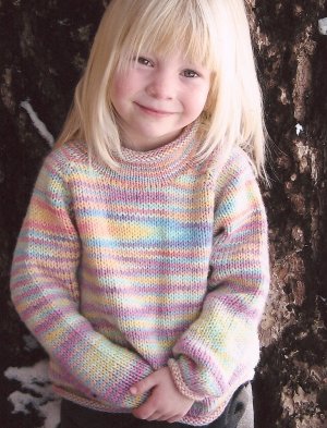 Knitting Pure and Simple Baby & Children Patterns - 9730 - Children's Neckdown Pullover Pattern
