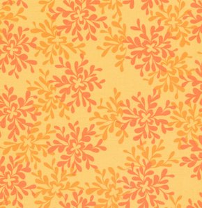 Valori Wells Nest Fabric - Leaves - Tangerine