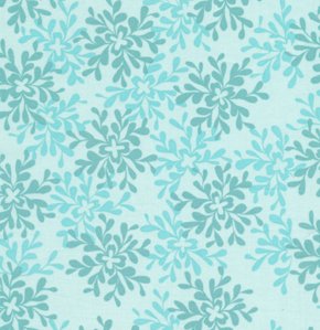 Valori Wells Nest Fabric - Leaves - Turquoise